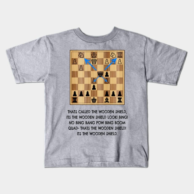 xQc Wooden Shield Chess Meme Kids T-Shirt by PH-Design